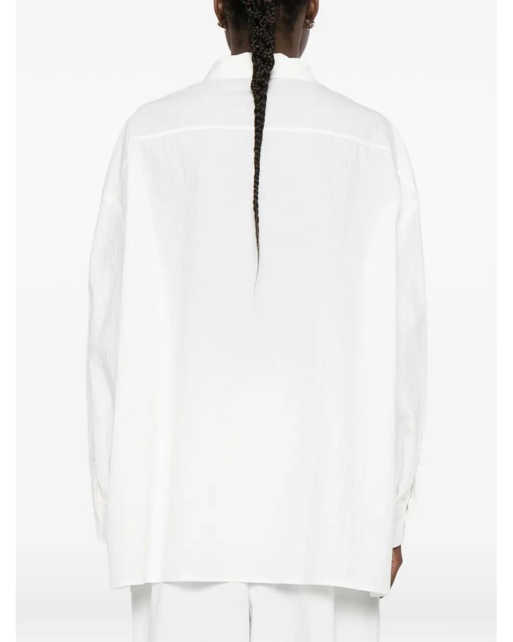 Thelatest White Pocket-Chest Shirt