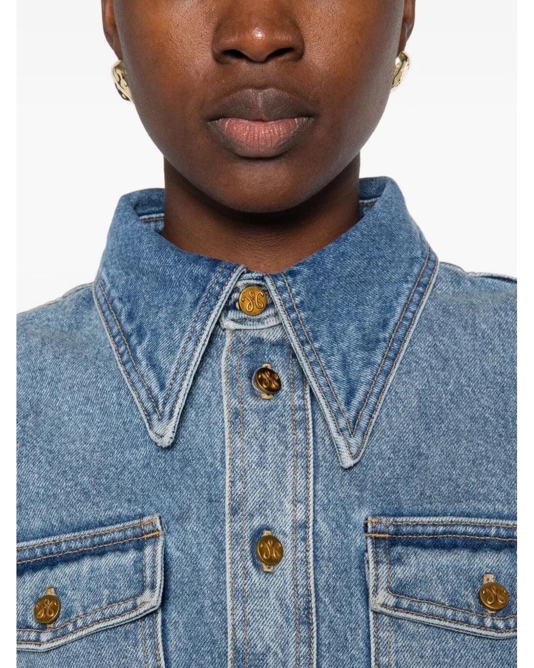 Willy Chavarria Blue Chavela Denim Shirt Jacket
