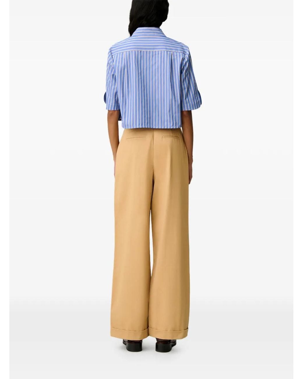 Claudie Pierlot Natural Straight Pleated Trousers