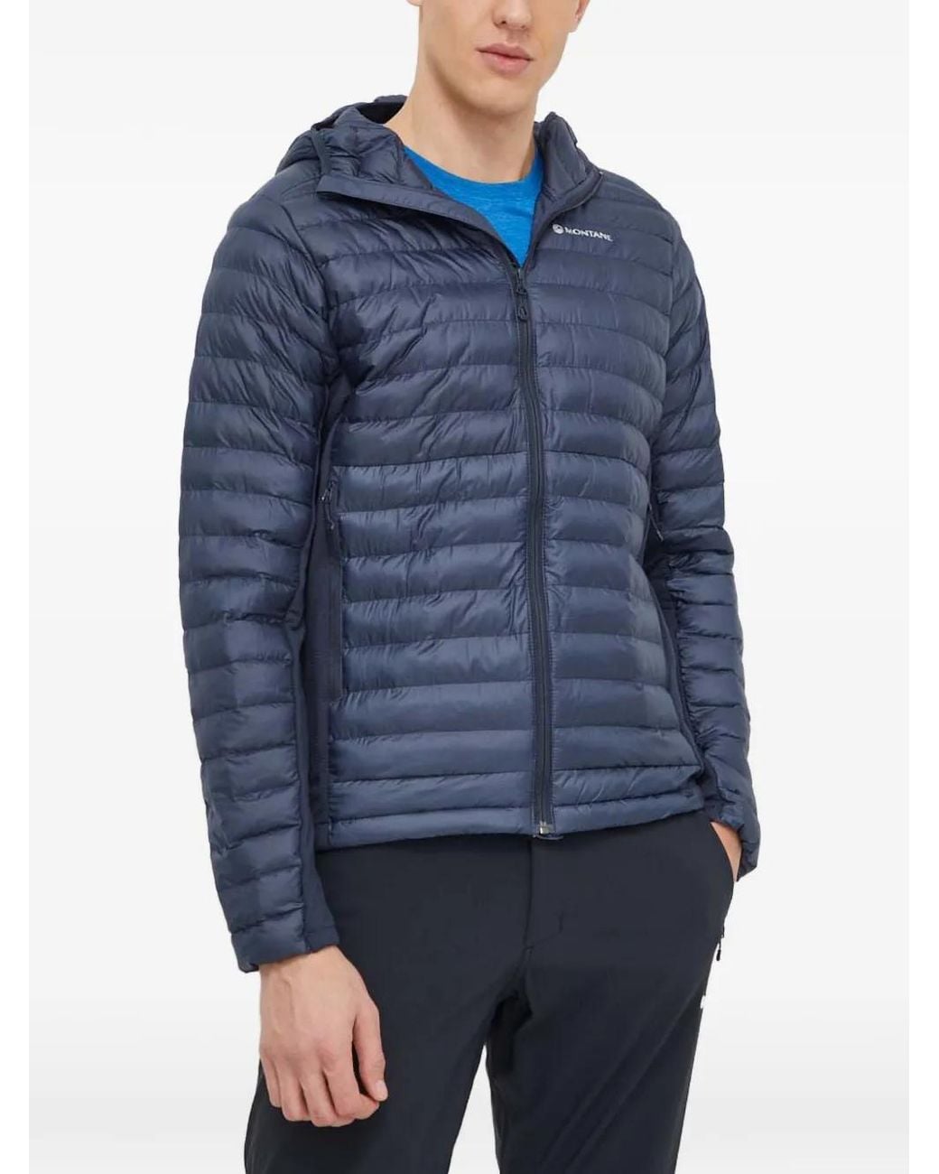 MONTANÉ Blue Quilted Hooded Performance Jacket for men