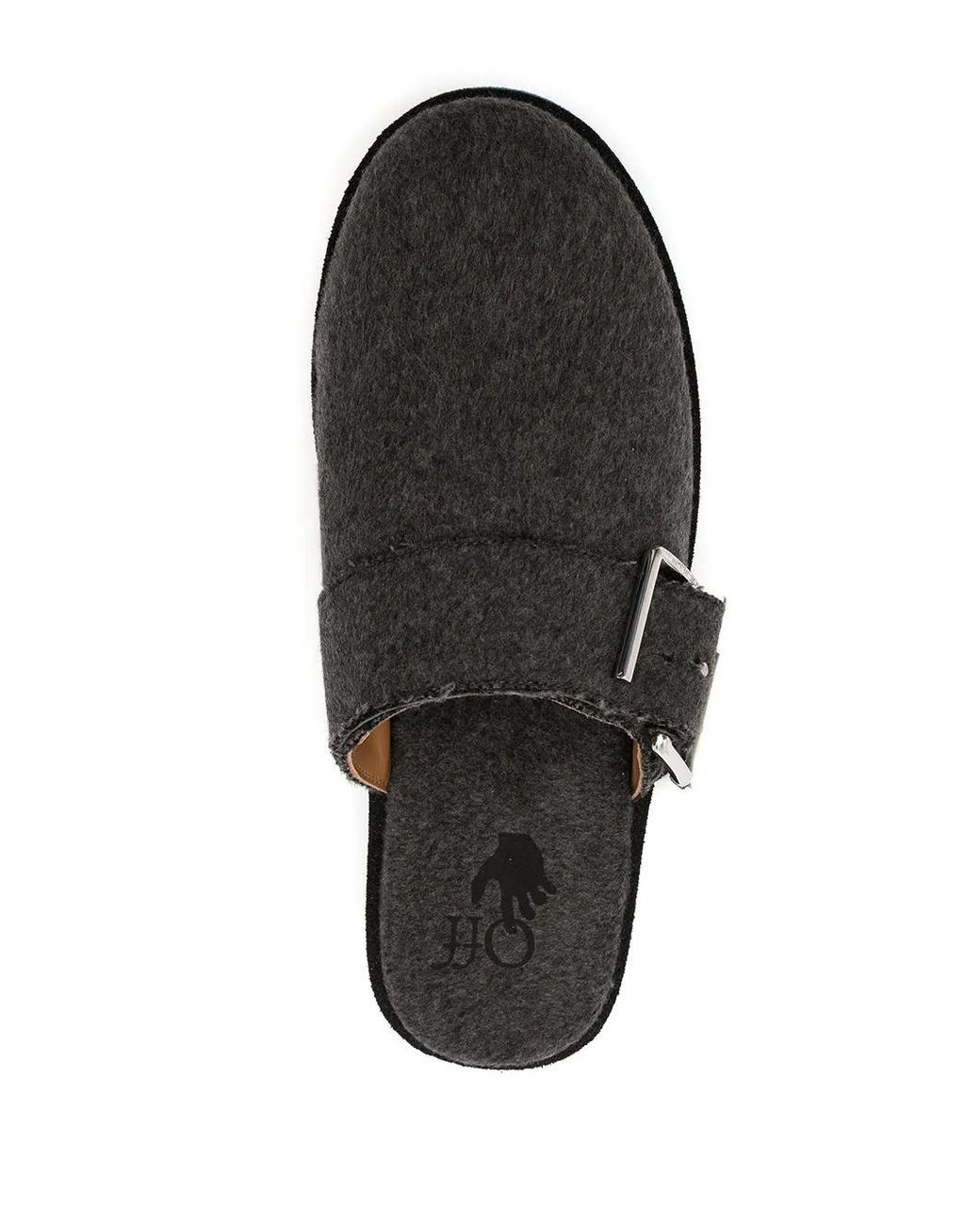 Off-White c/o Virgil Abloh Gray Buckle-Detail Felted Slippers for men