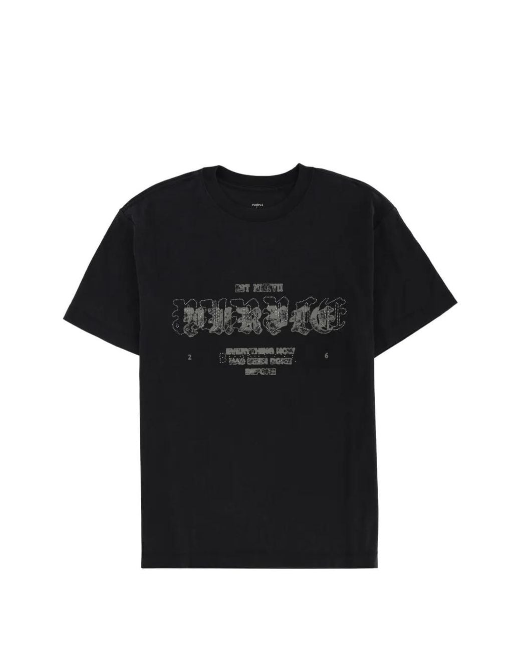 Purple Brand Black Graphic-Print T-Shirt for men