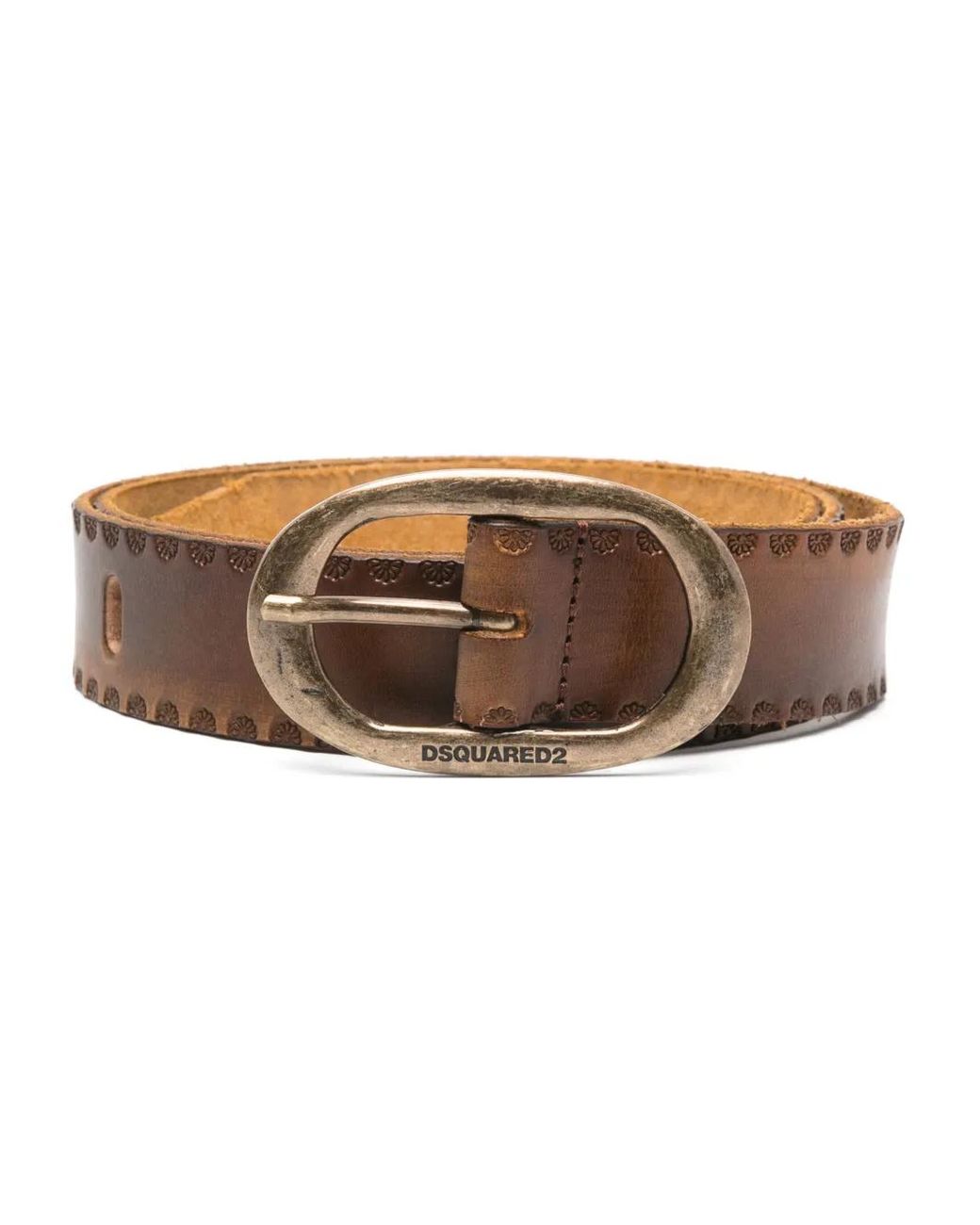DSquared² Brown Vintage Buckle Belt for men