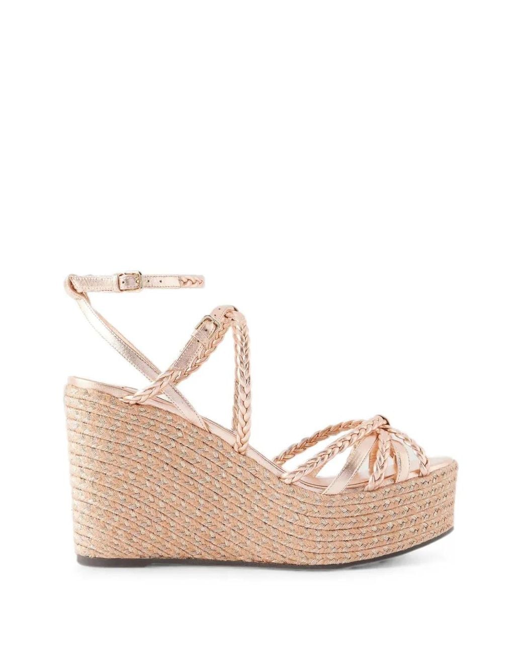 Jimmy Choo Natural Nyra Braided Wedge Espadrilles