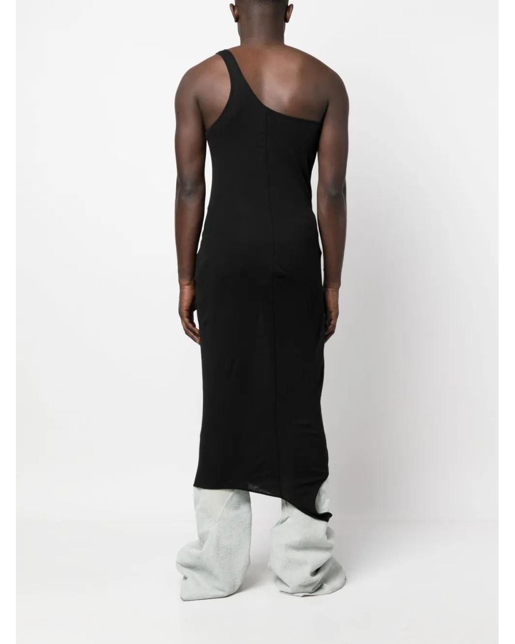 Rick Owens Black Double Ziggy Cotton Tank Top for men