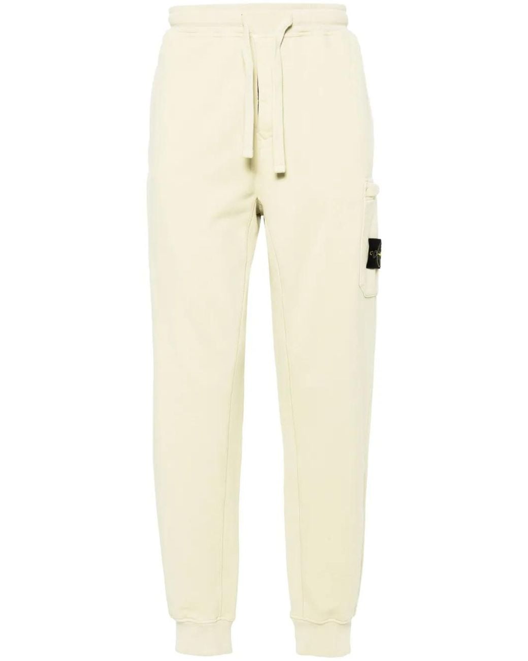 Stone Island Natural Compass-Badge Cotton Track Trousers for men