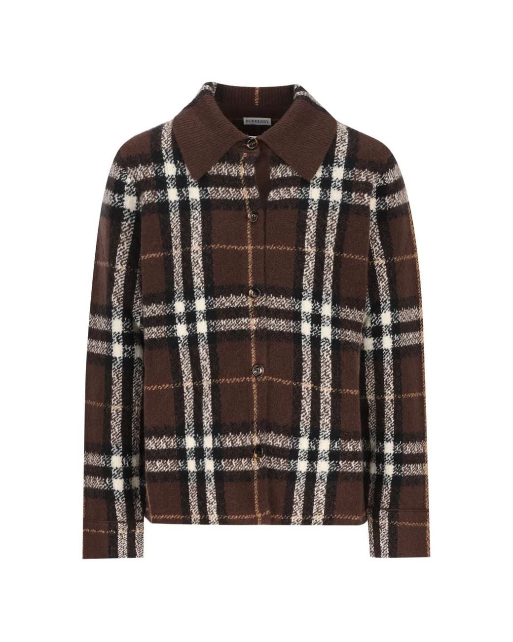 Burberry Brown Check Cashmere Overshirt