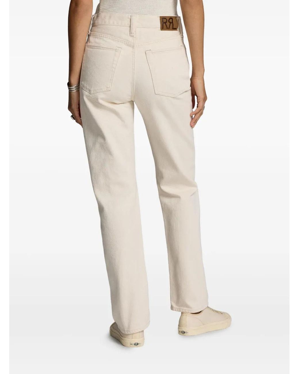 RRL White Cotton Jeans