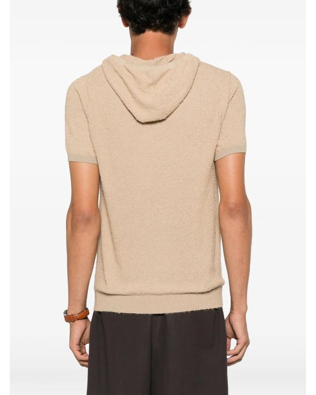 Diktat Natural Short-Sleeved Hooded T-Shirt for men