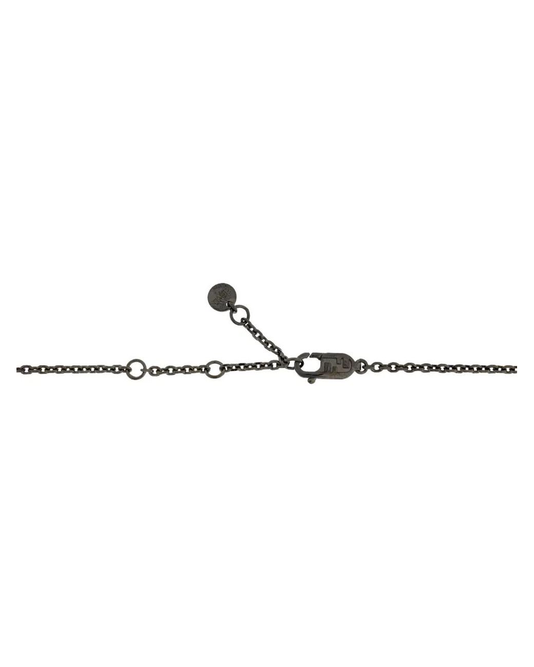 Fendi Blue Logo Square-Pendant Necklace for men