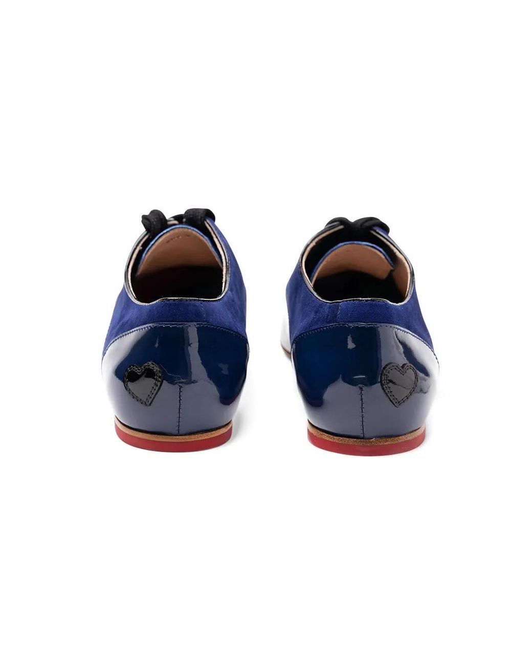 Hogan Blue Patent Heart Detail Oxford Shoes