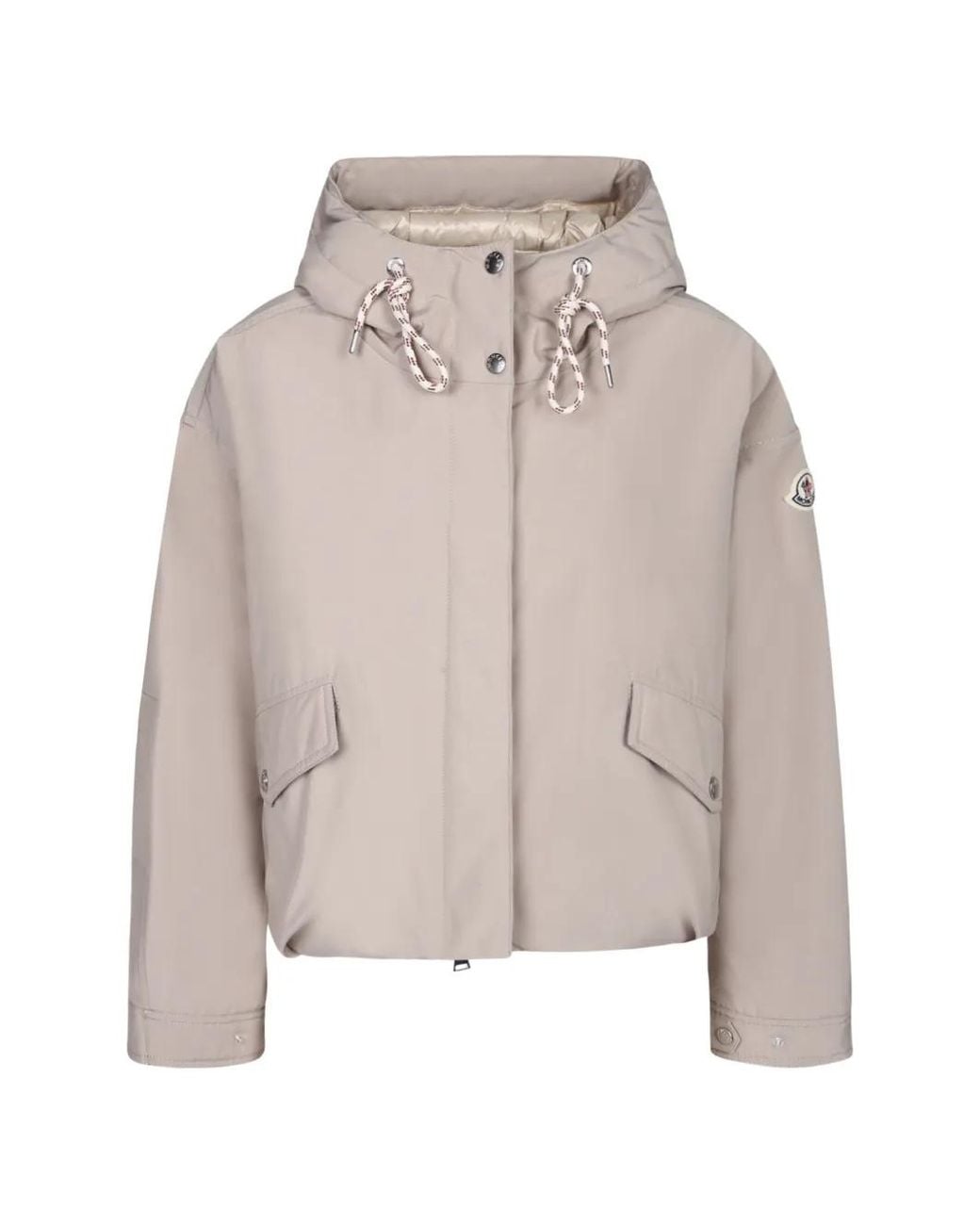 Moncler Natural Eucalyptus Hooded Short Down Jacket