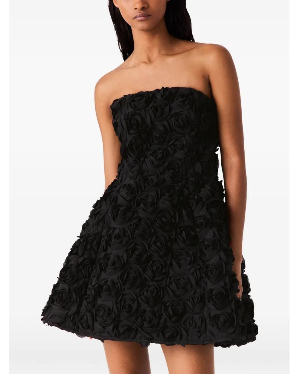 Maje Strapless Midi-Jurk in het Black