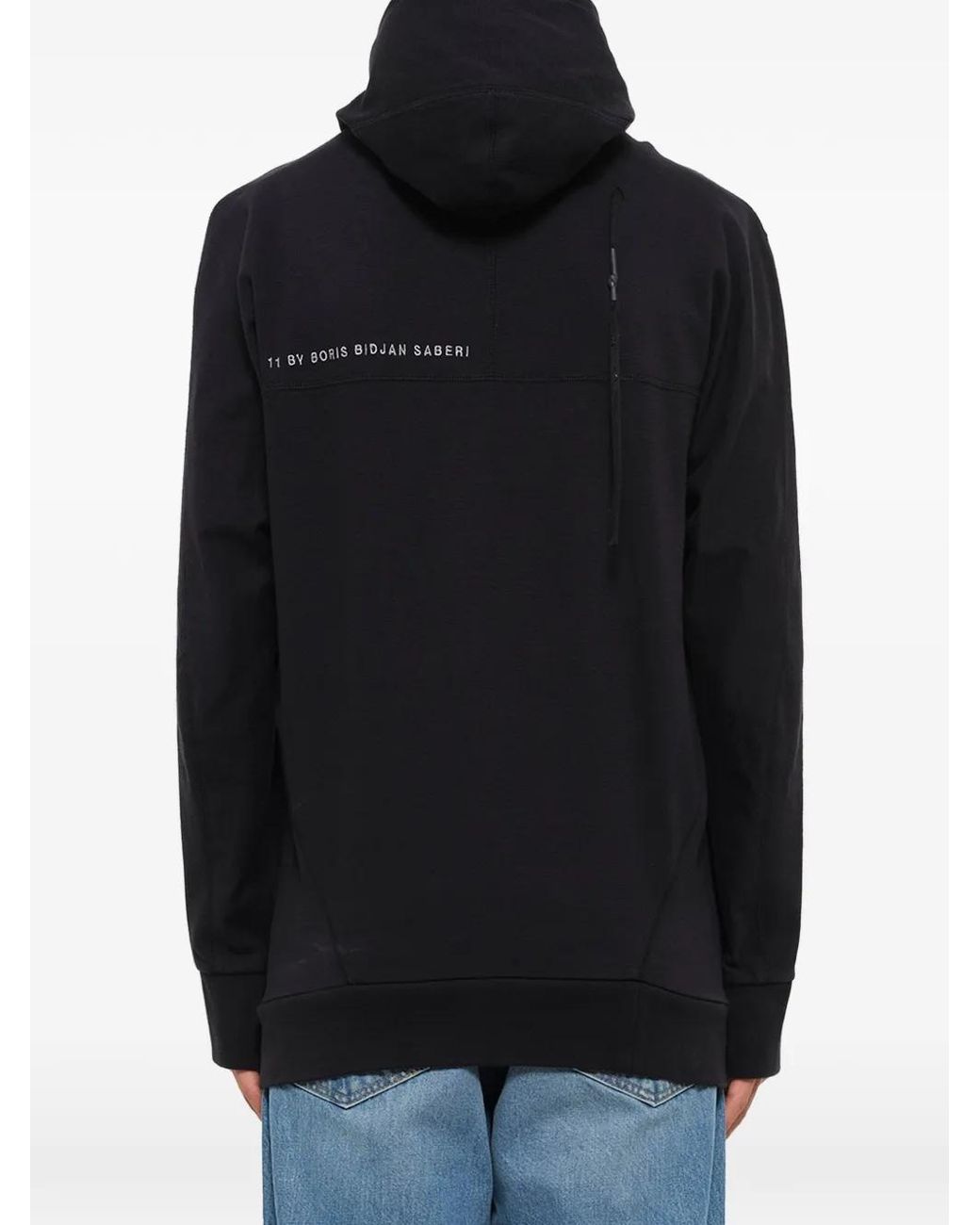 Boris Bidjan Saberi 11 Blue Mask-Integrated Thumbhole-Cuff Hoodie for men