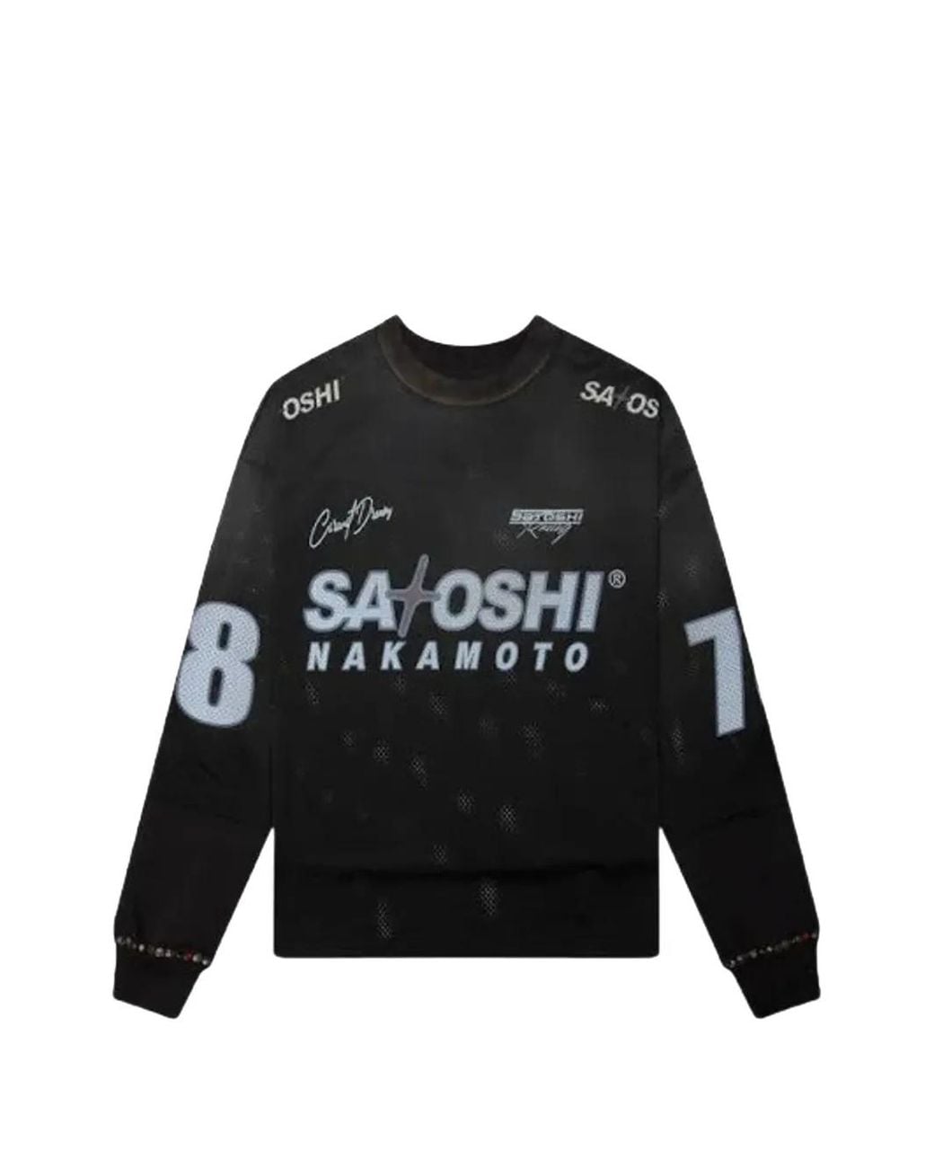 Satoshi Nakamoto Black Sweat Moto À Logo Imprimé for men