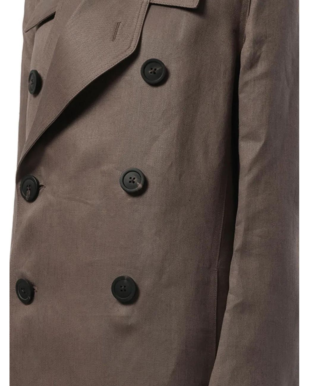 Rick Owens Gray Officer Double-Breasted Coat