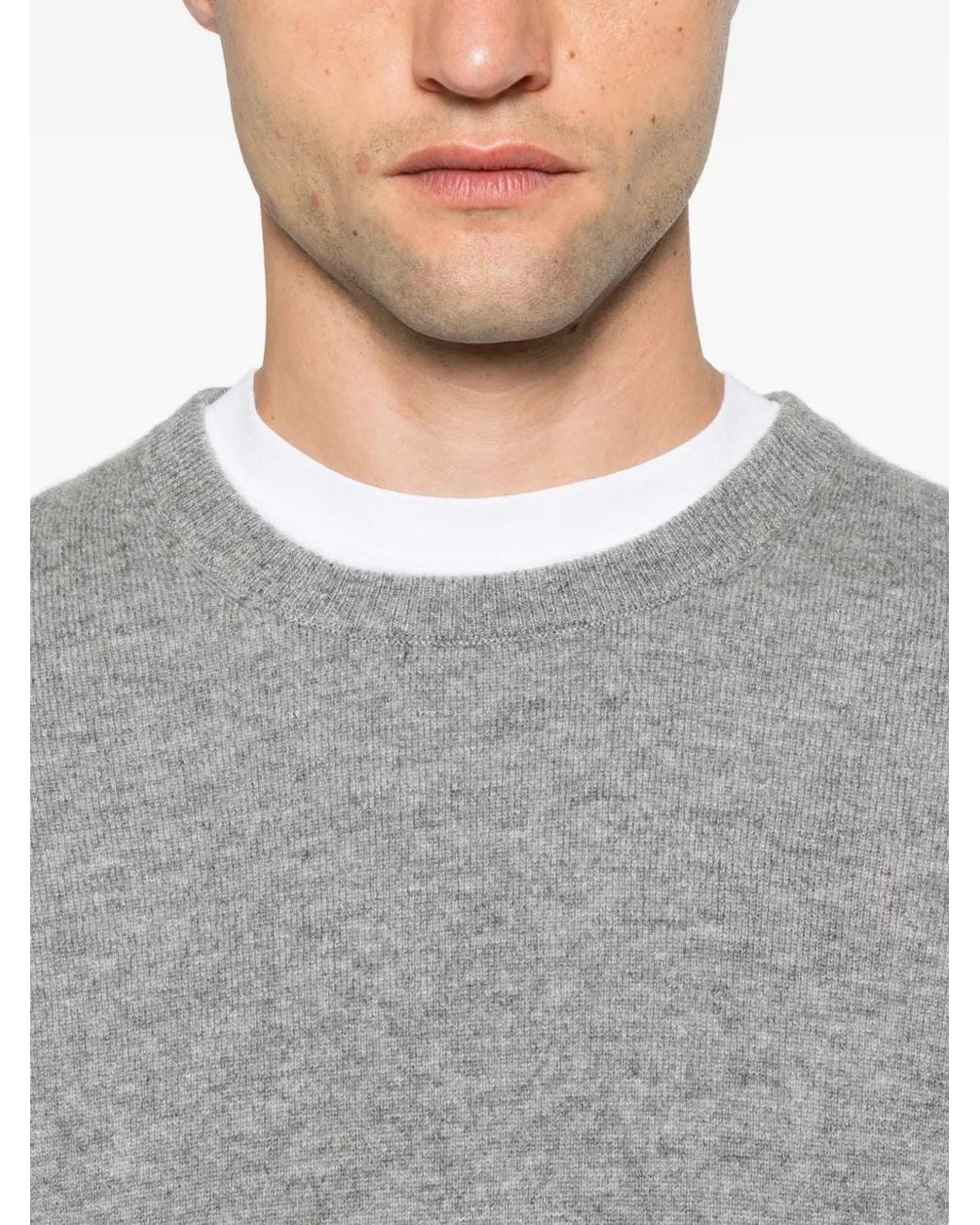 From Future Gray Crew-Neck Ribbed-Trim Sweater for men