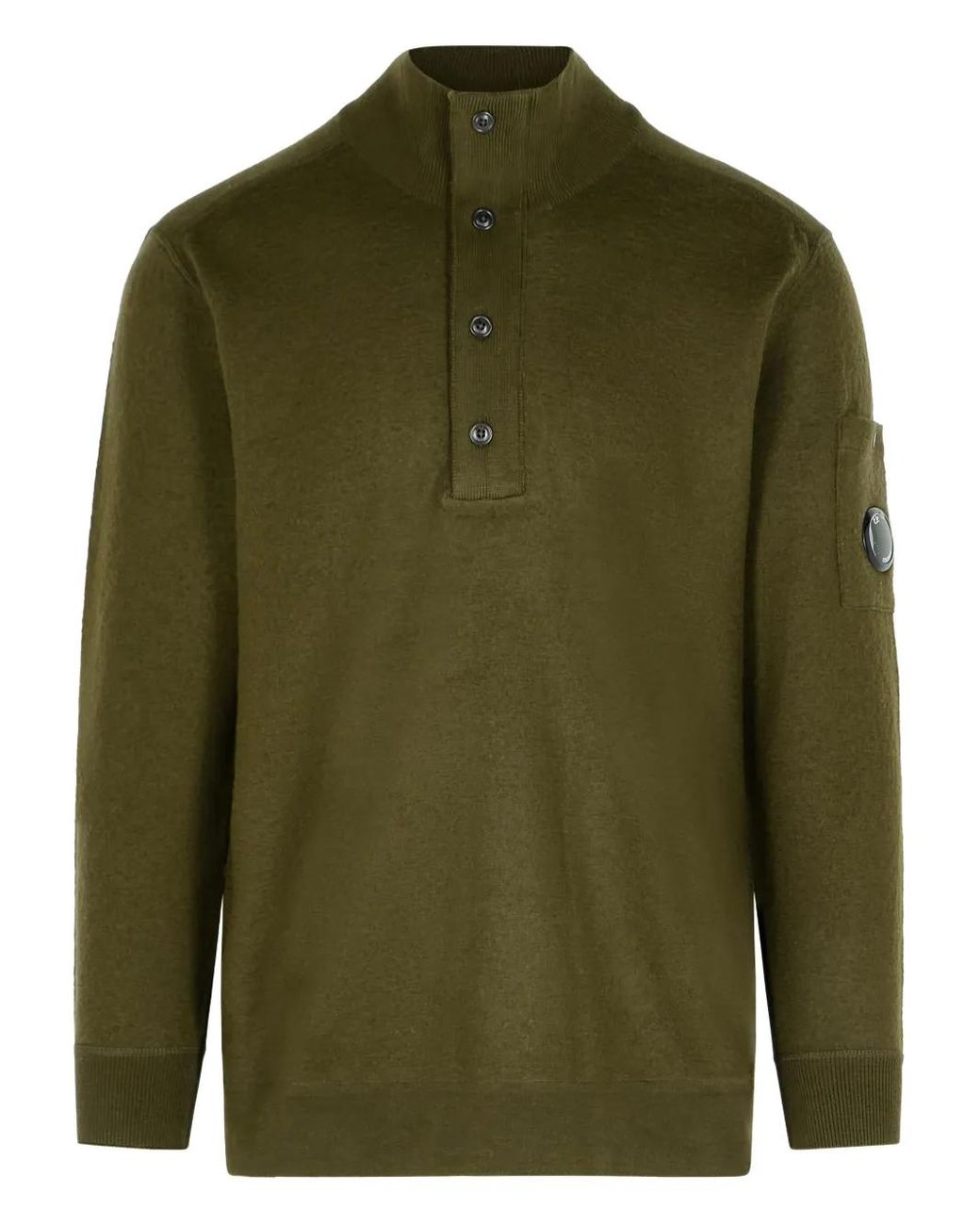 C P Company Green Lens-Detail Sweater for men