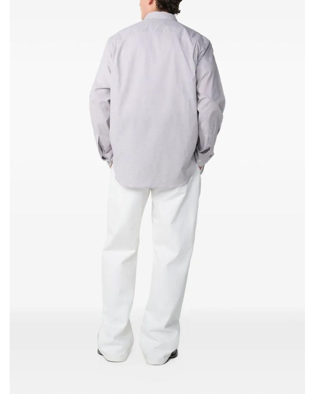 Studio Nicholson Gray Kingston Microcheck Shirt for men