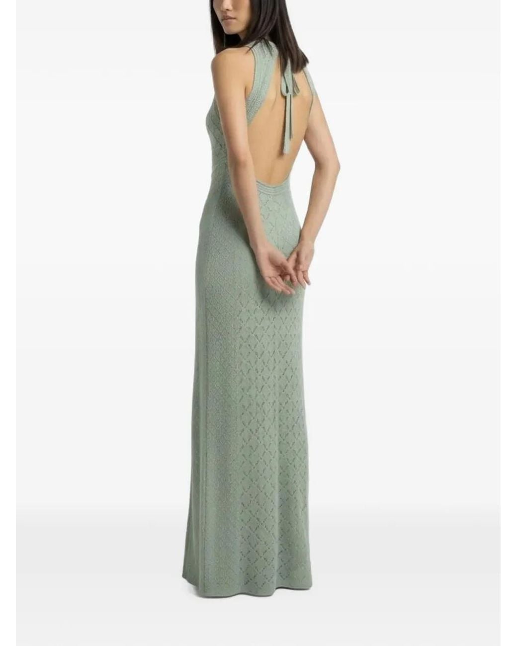 Guess Green Liza Openwork Long Dress