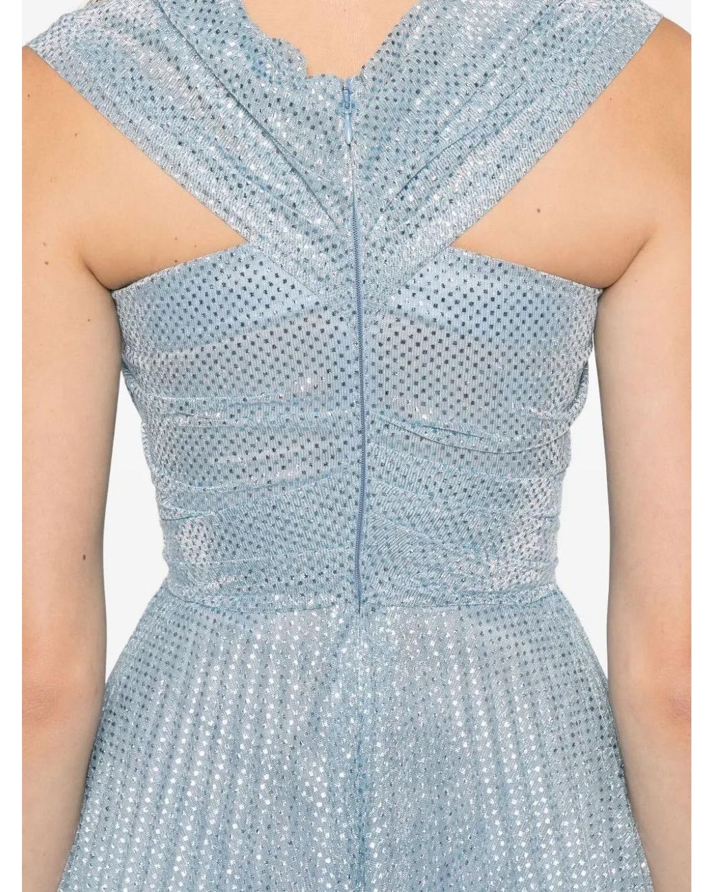 Talbot Runhof Blue Drapiertes Maxikleid