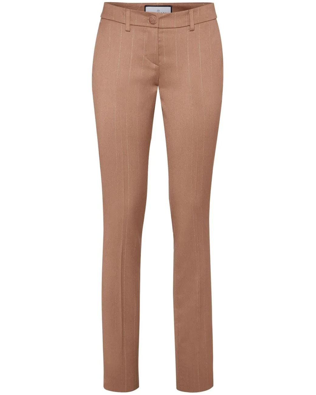 Philipp Plein Brown Pinstripe Chinos-Fit Trousers