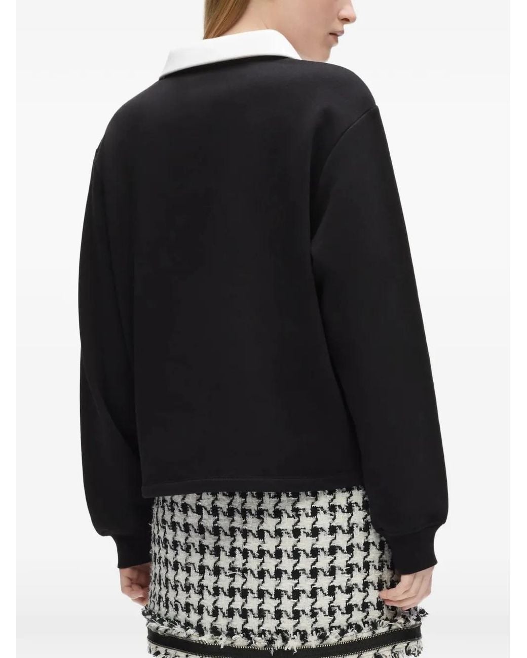 Karl Lagerfeld Black Signature Polo Sweatshirt