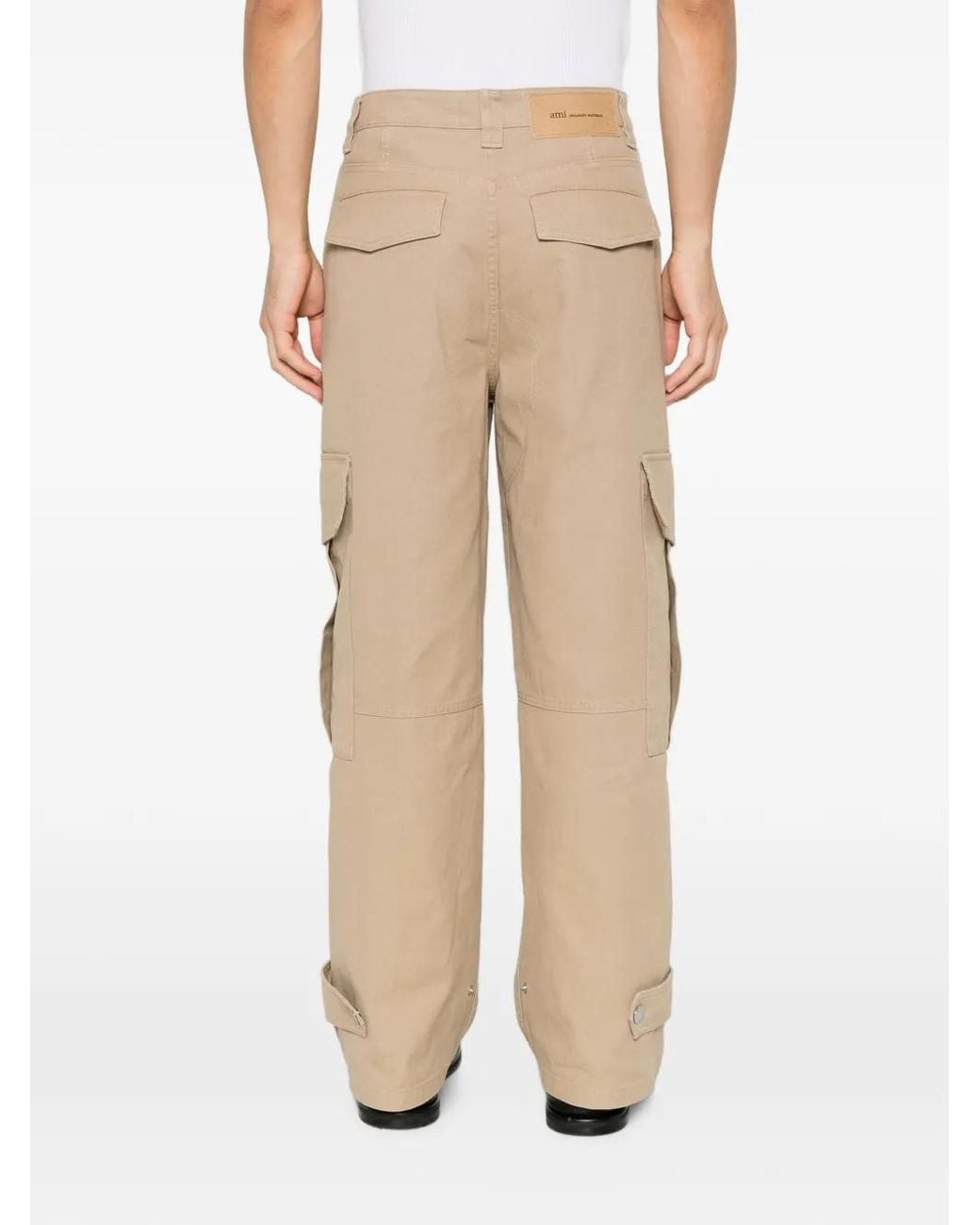 Pantalones Rectos Cargo A Paneles AMI de hombre de color White