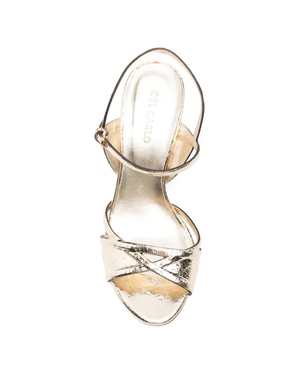 Roberto Del Carlo White Crackle-Effect Crossover-Strap Sandals