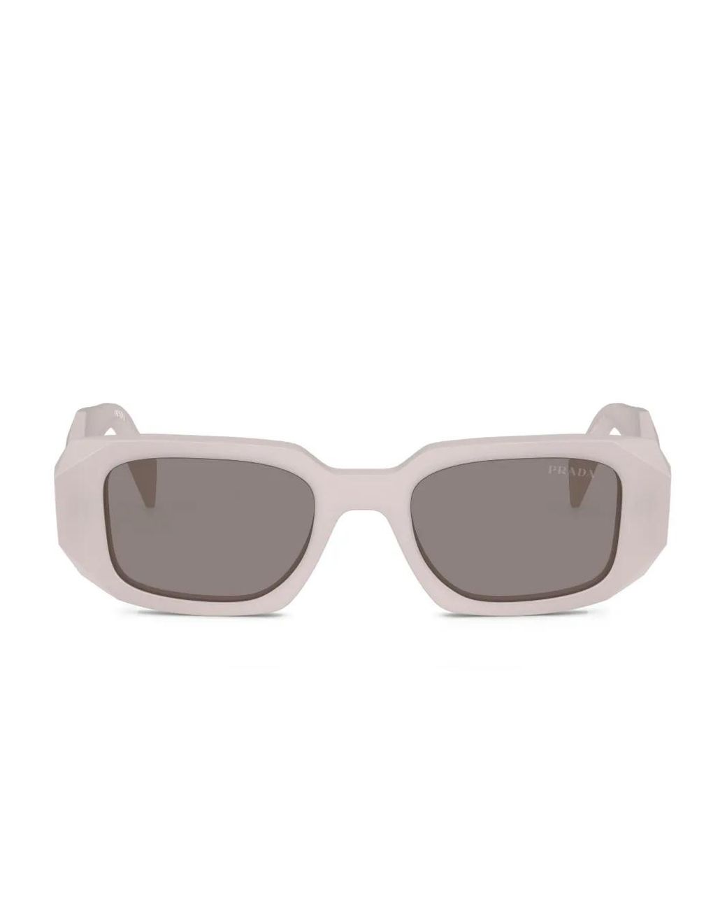 Prada Gray Symbole Geometric-Frame Sunglasses