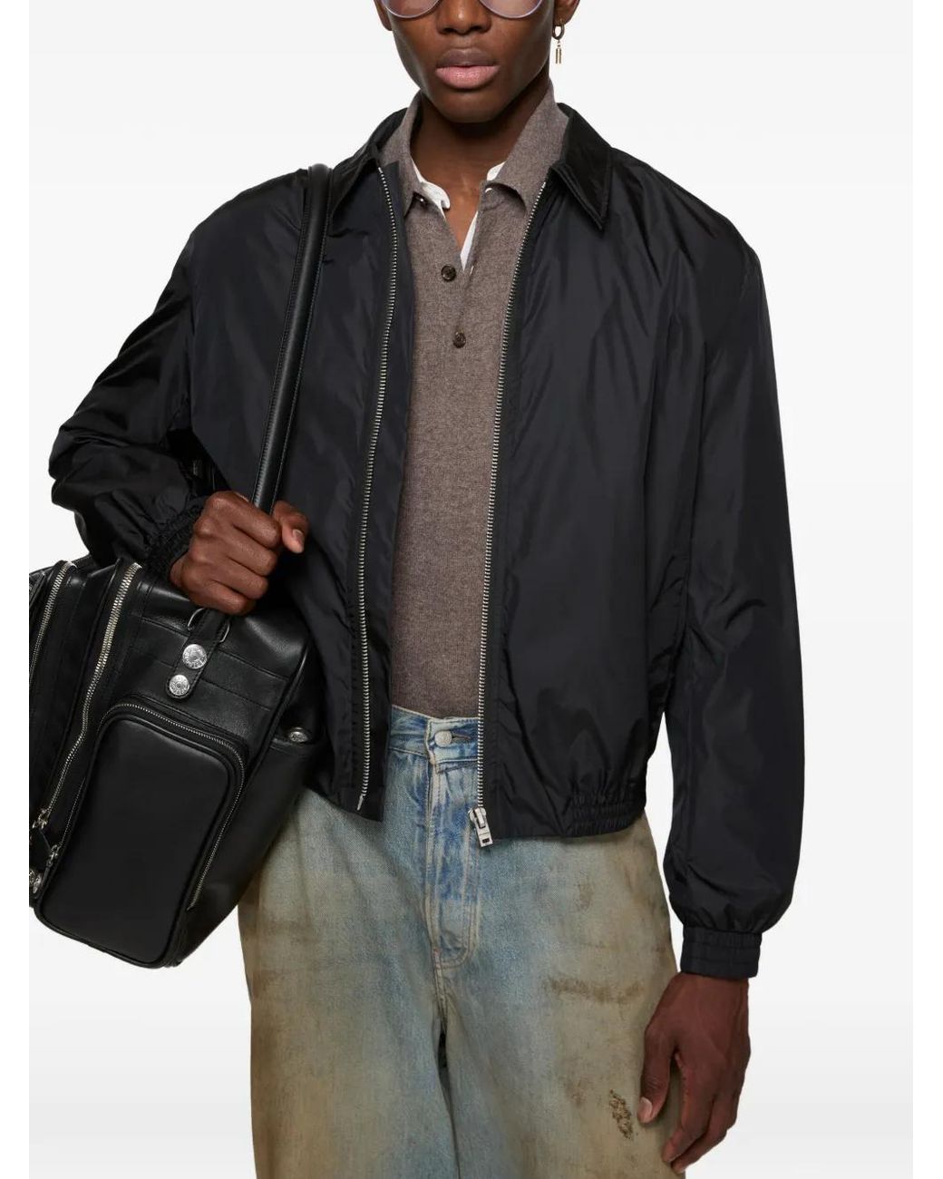 Acne Black Lightweight Nylon Jacket for men