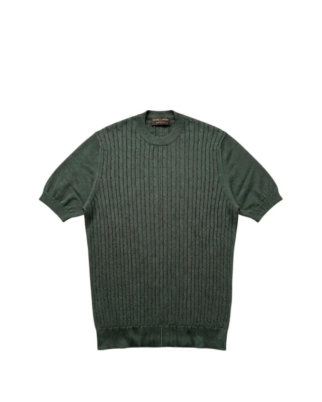 FILIPPO DE LAURENTIIS Green Cable-Knit T-Shirt for men