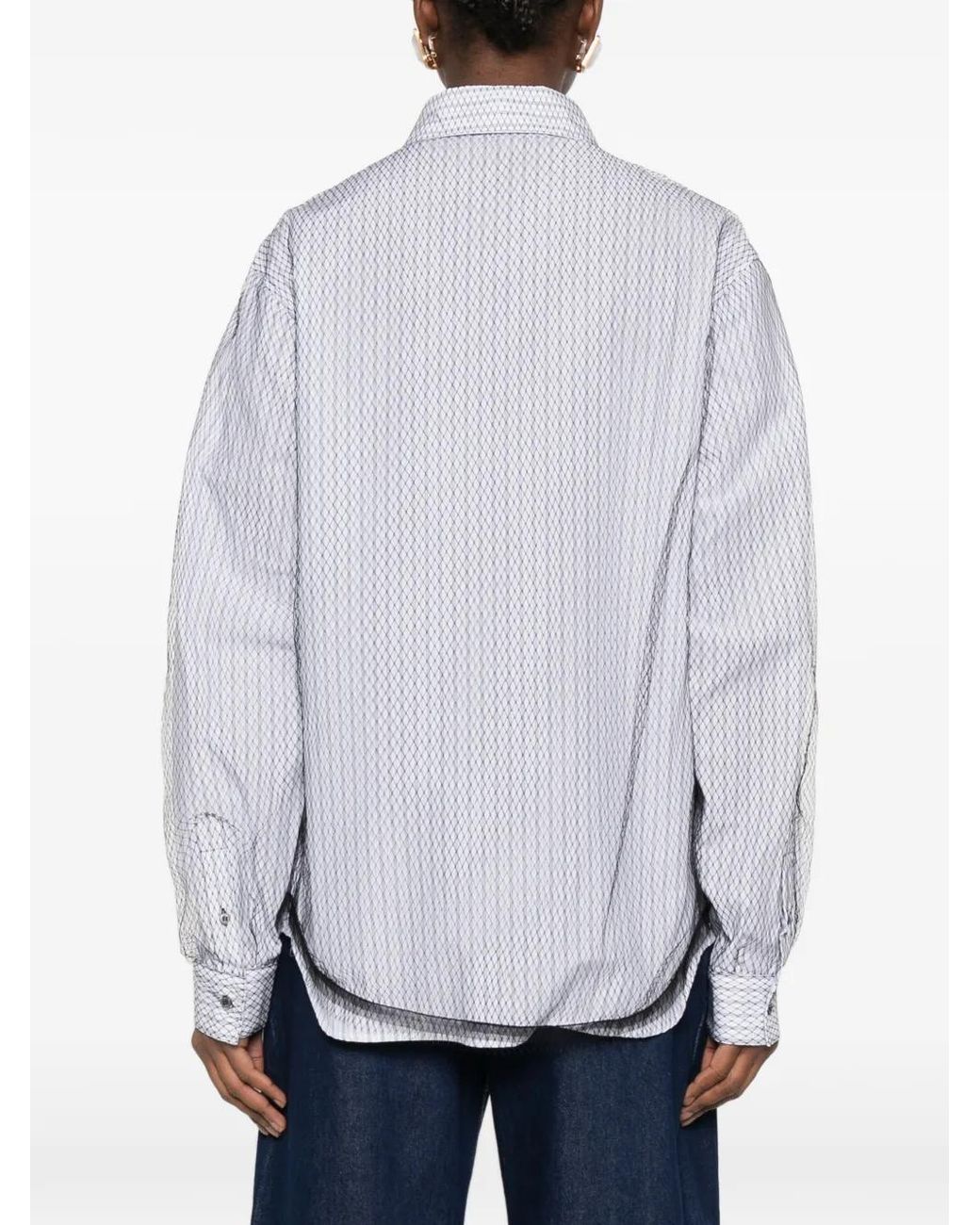 N°21 White Striped Embroidered Shirt