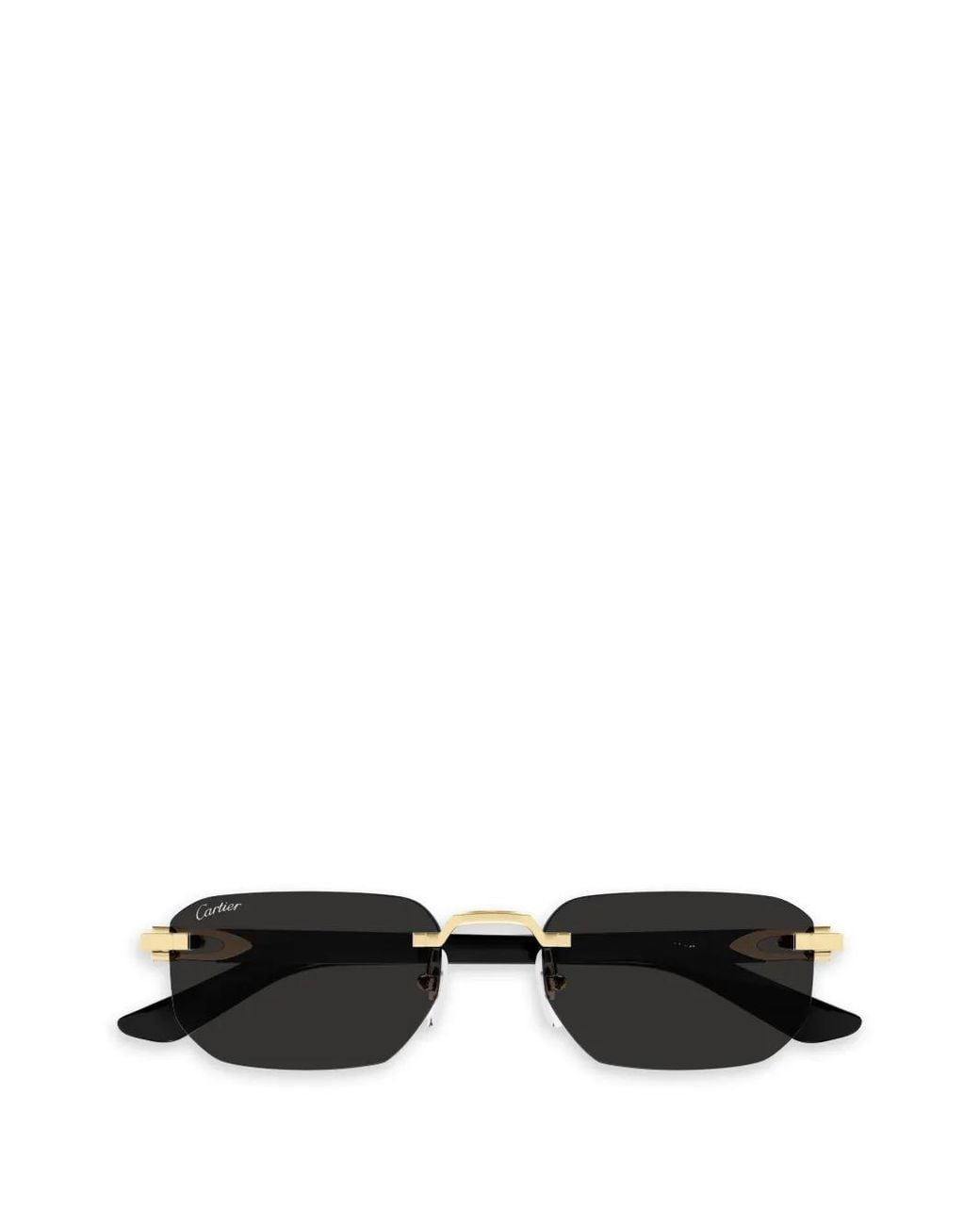 Cartier Black Lunettes De Soleil À Design Sans Monture