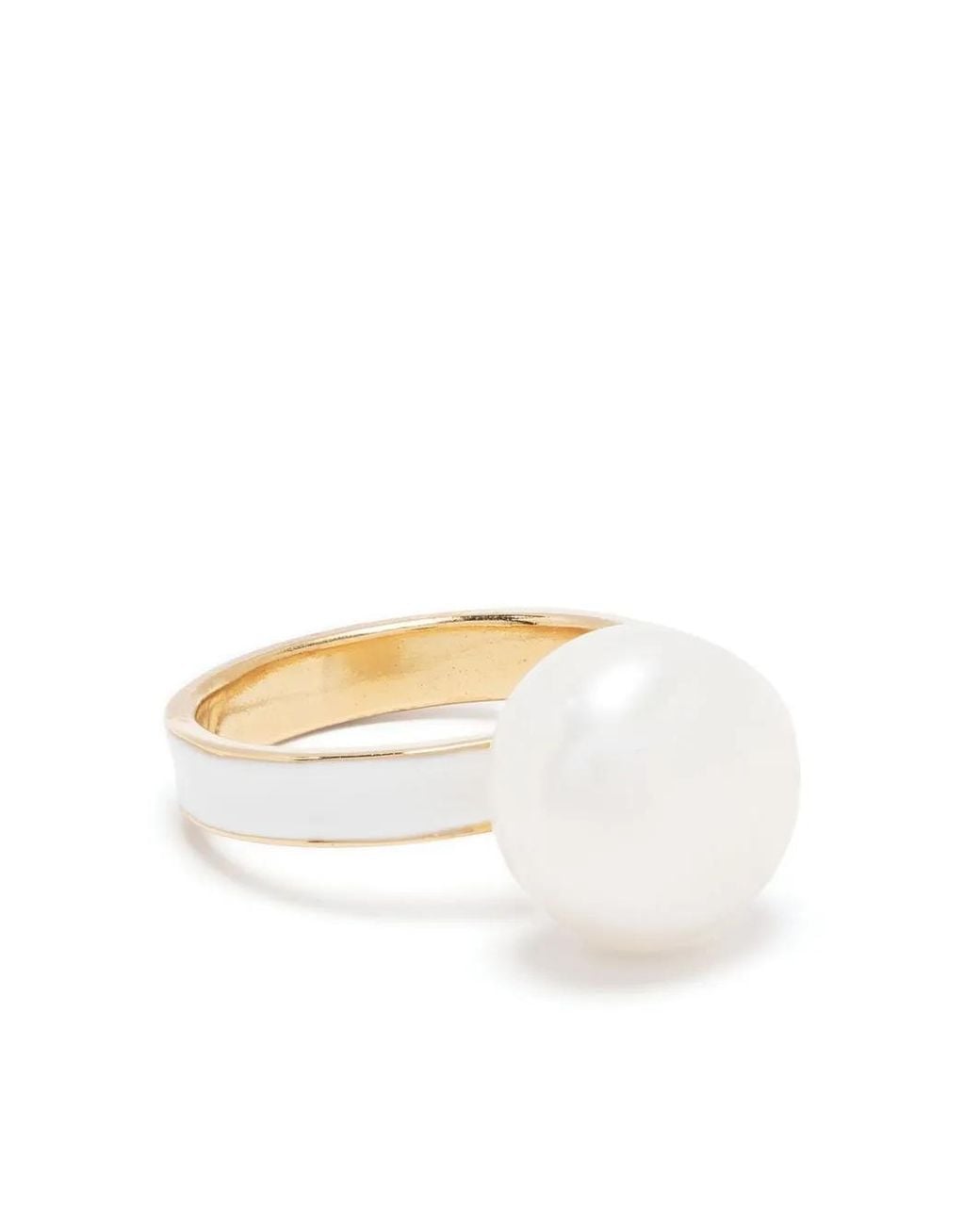 Beatriz Palacios White Moon Ring Mit Perle