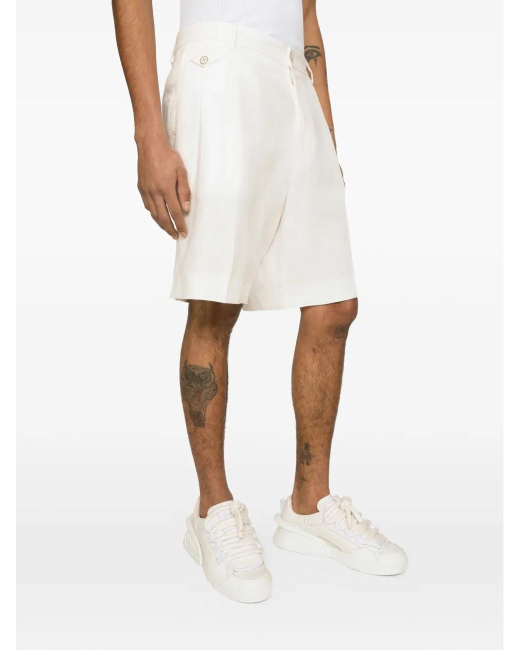 Dolce & Gabbana White Linen Shorts for men