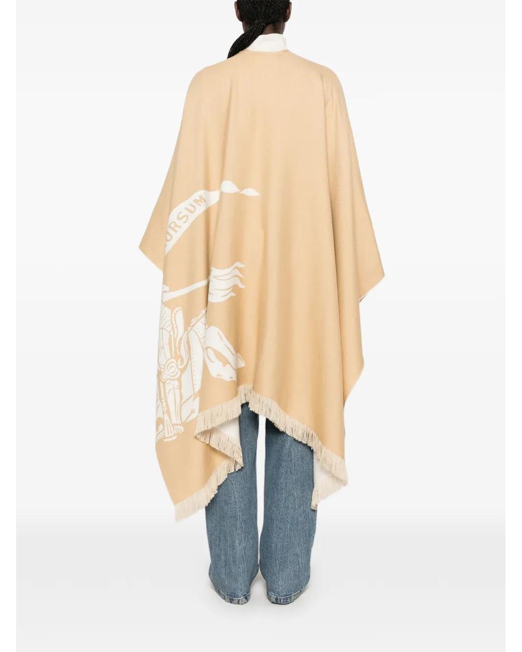 Burberry White Knight Wool Silk Cashmere Cape