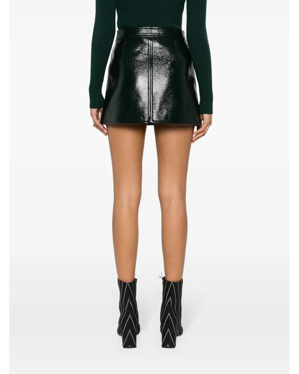 Courreges Green Reedition Vinyl Mini Skirt