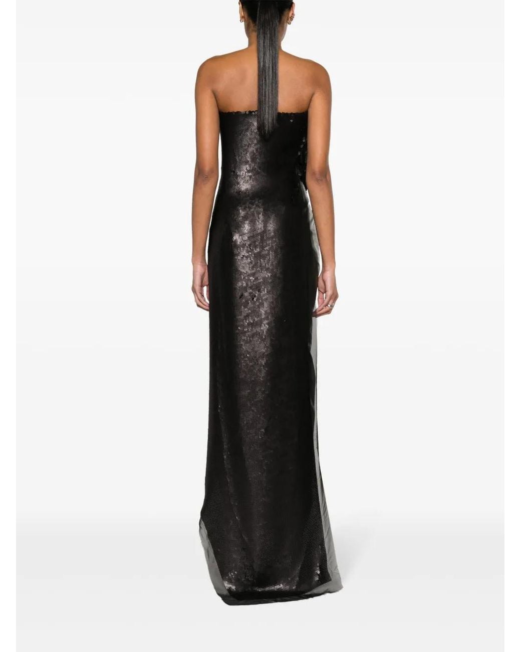 Rick Owens Black Luxor Asymmetric Sequinned Top