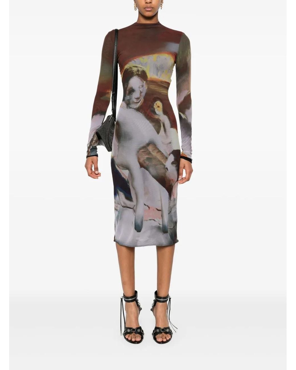 Mugler Brown Midi Dresses