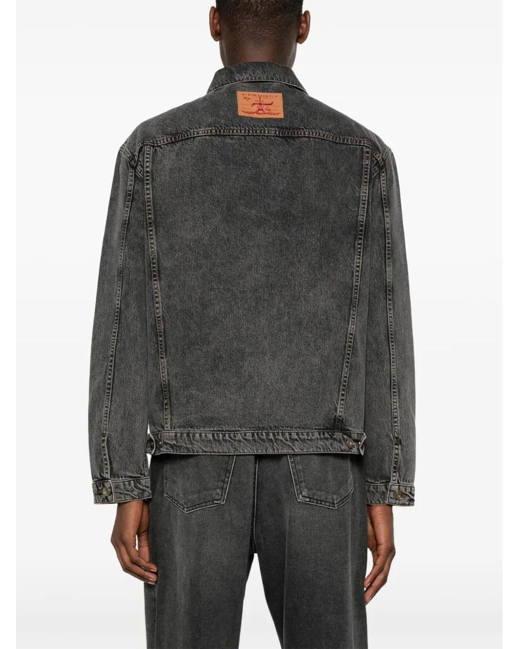 Y. Project Black Logo-Patch Denim Jacket