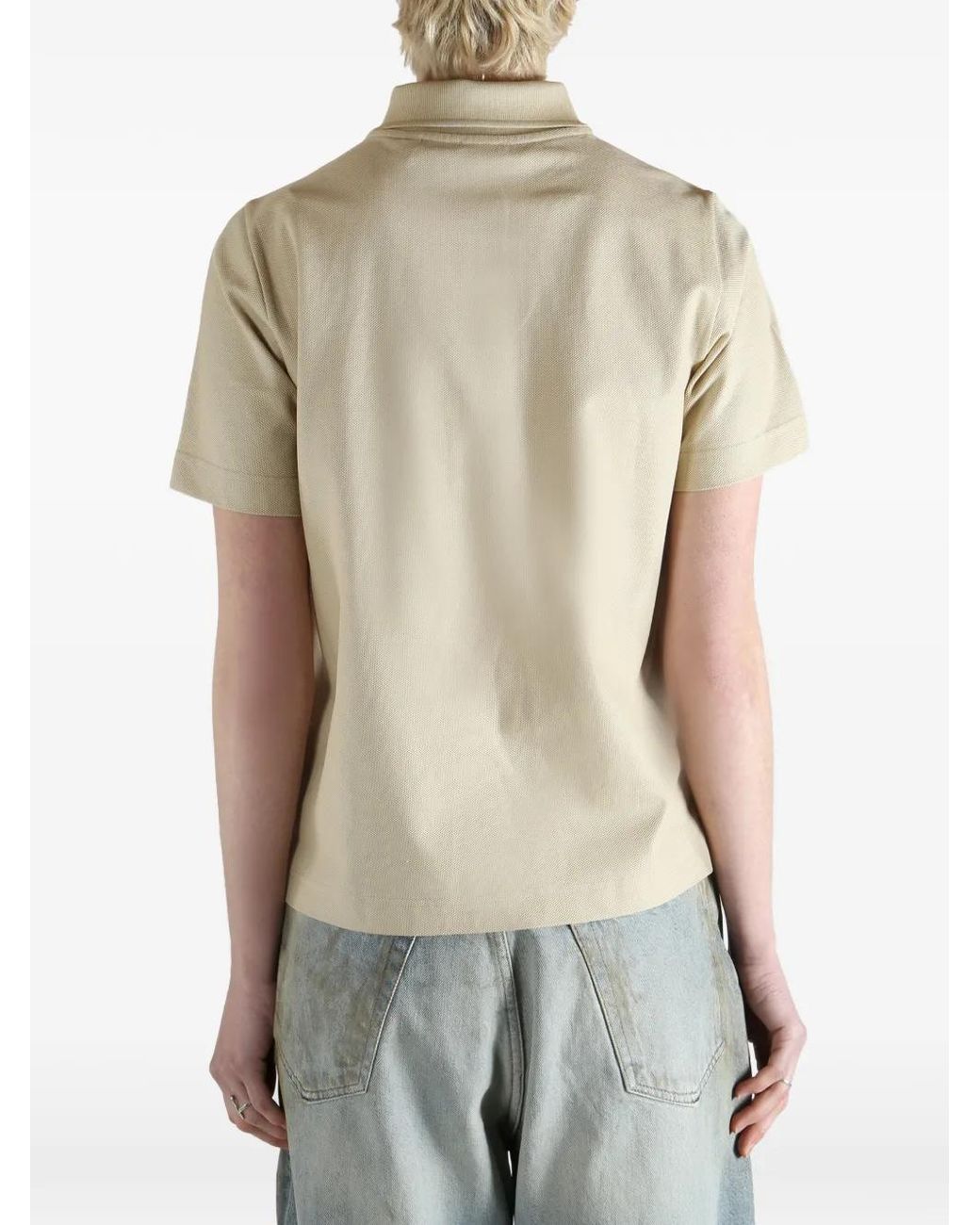 Burberry Metallic Embroidered-Logo Polo Shirt