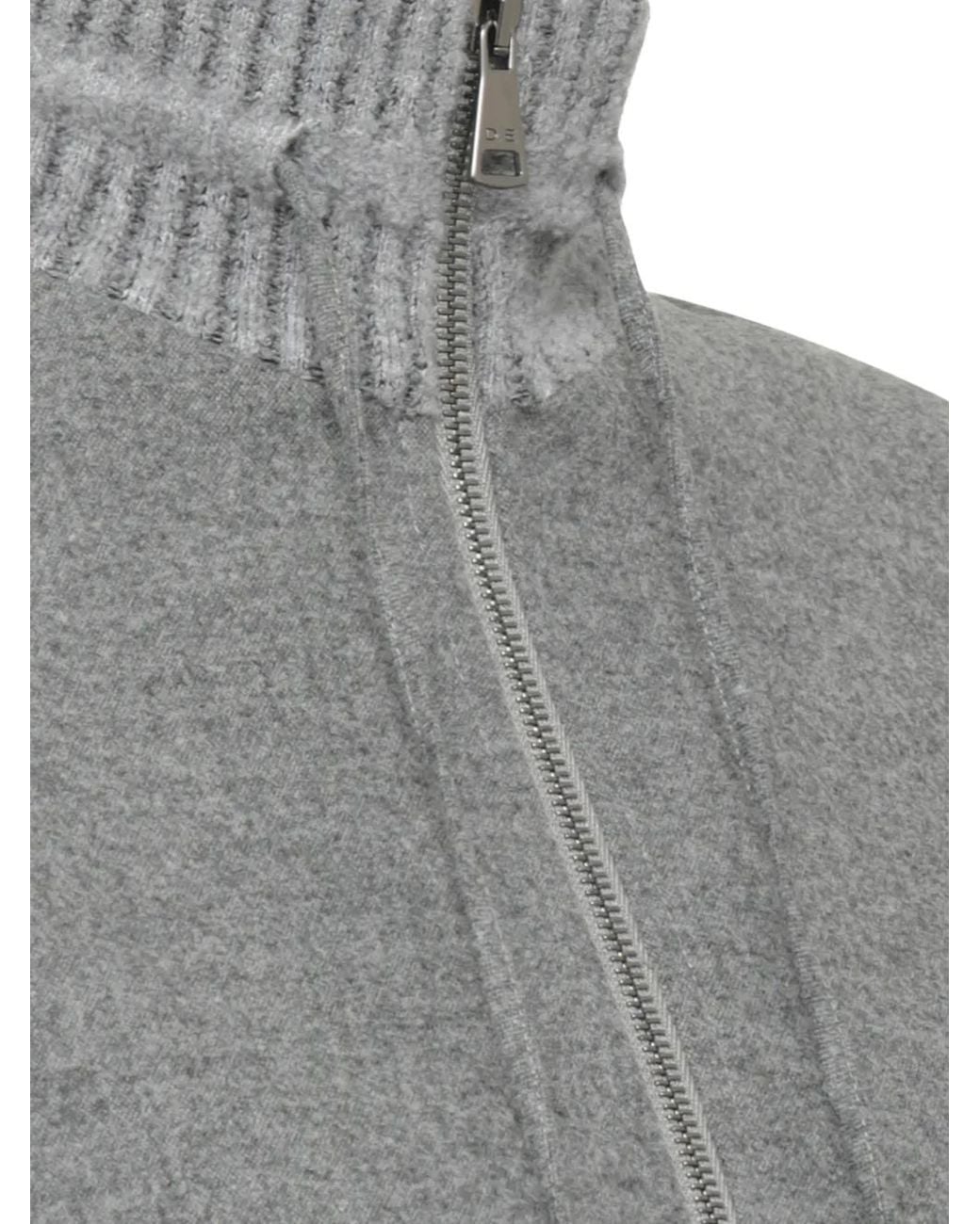D.exterior Gray Zip-Up Bomber Jacket