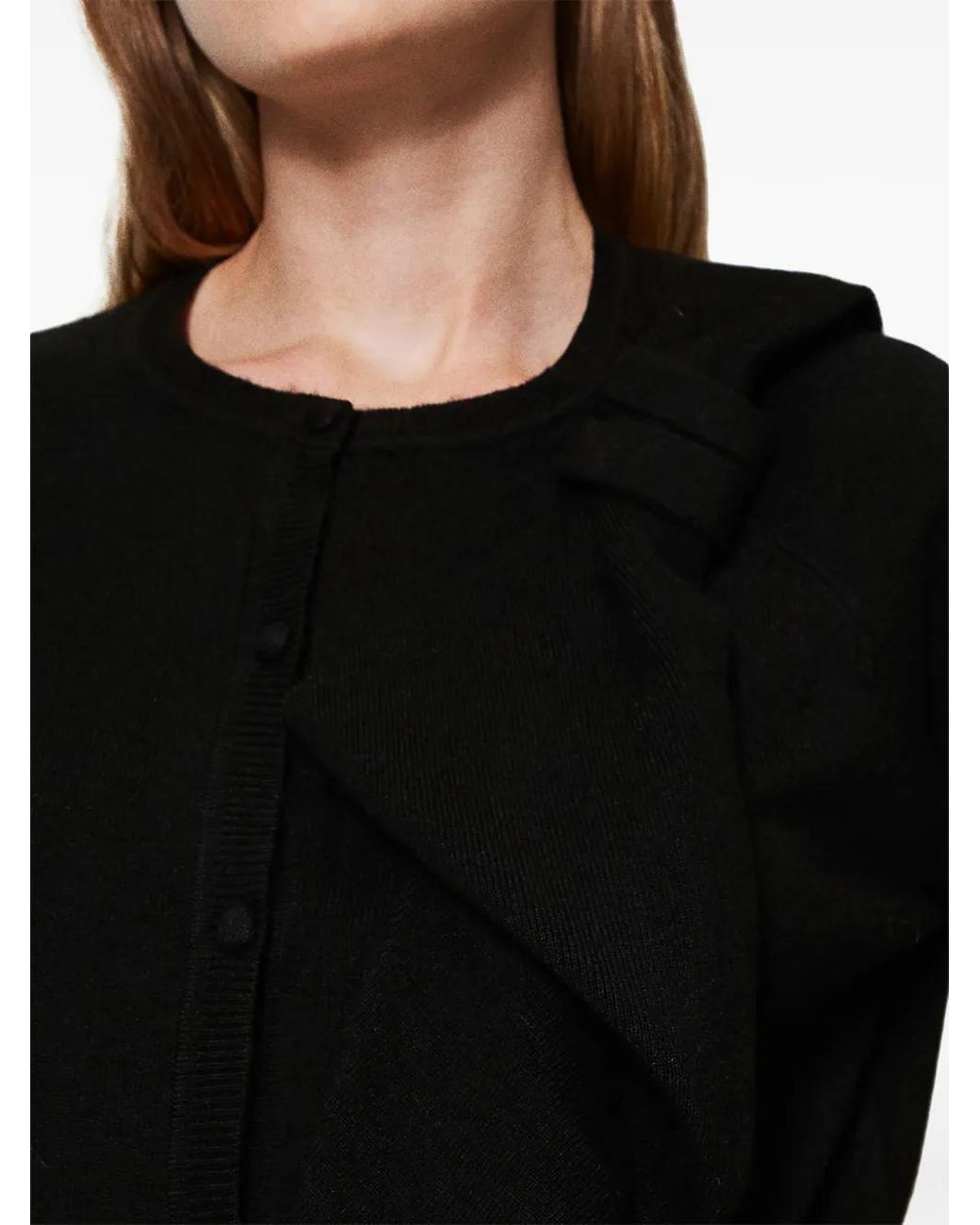 Twinset Black Bow-Detailing Knitted Cardigan