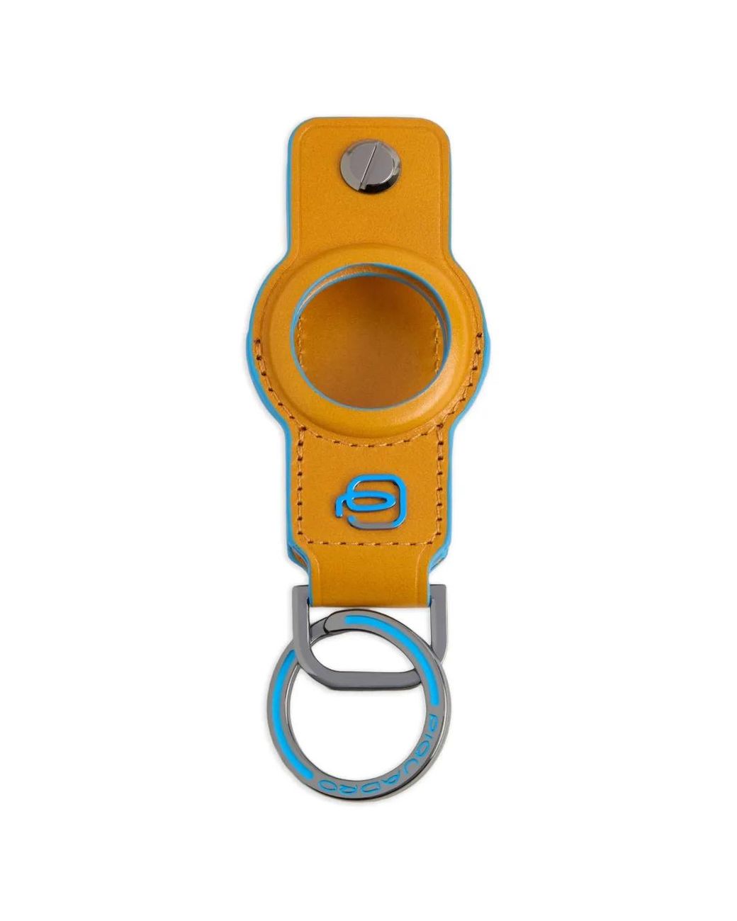 Piquadro White Porte-Clés Airtag En Cuir