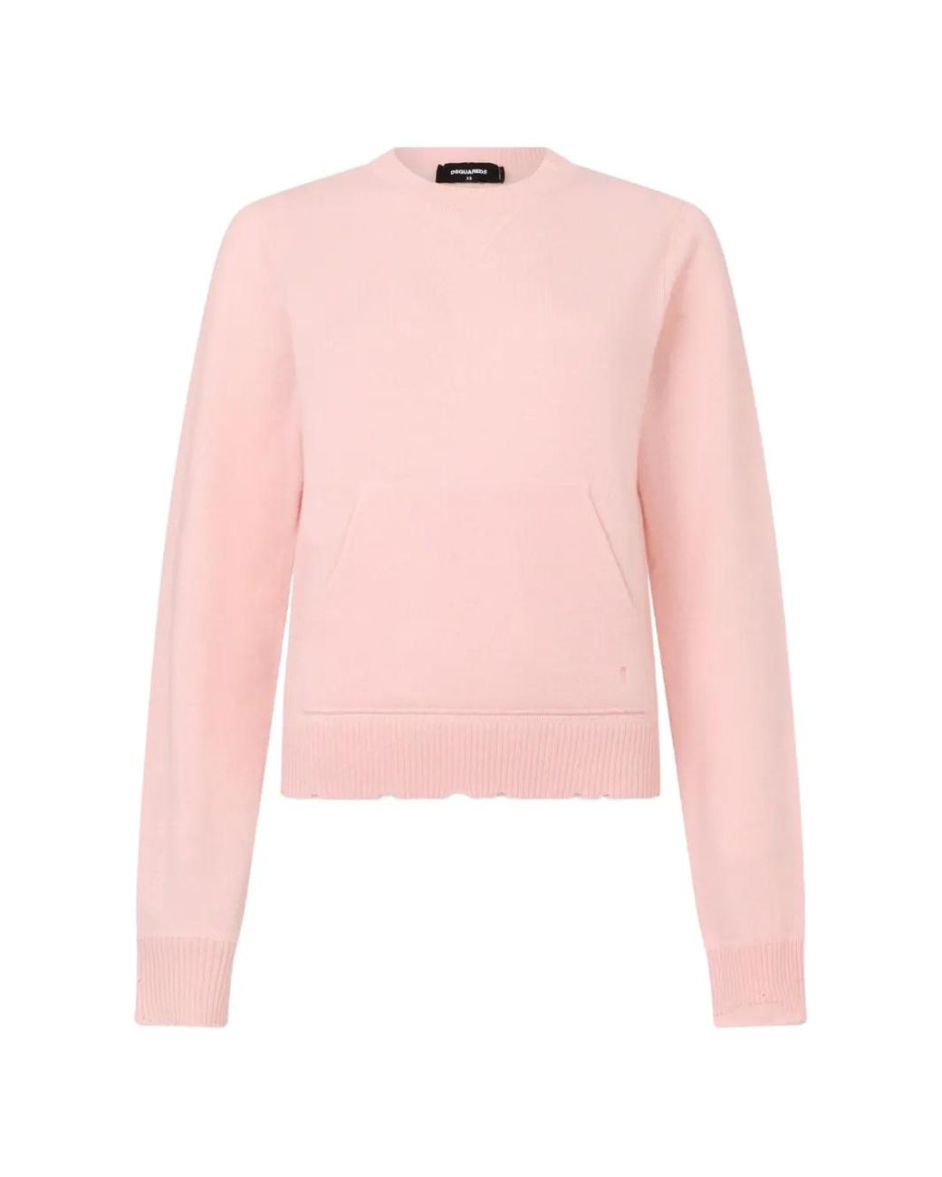 DSquared² Pink Signature Destroyed Knit Pullover