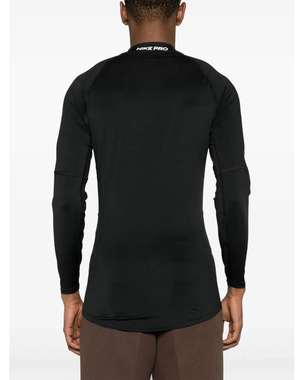 Nike Black Dri-Fit Fitness Mock-Neck T-Shirt for men