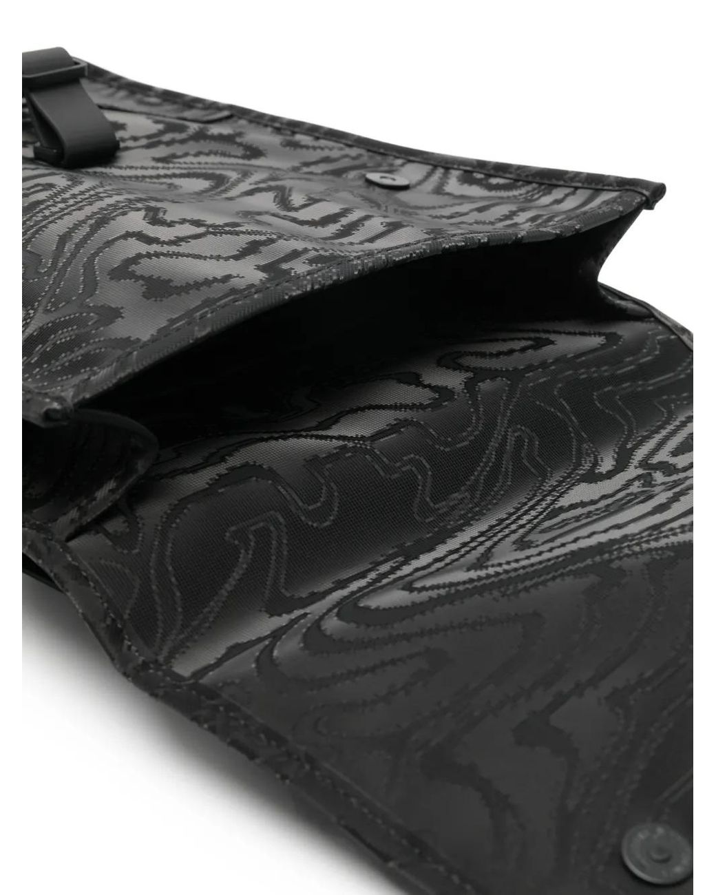 Rains Black Swirl-Print Buckle-Fastening Backpack for men