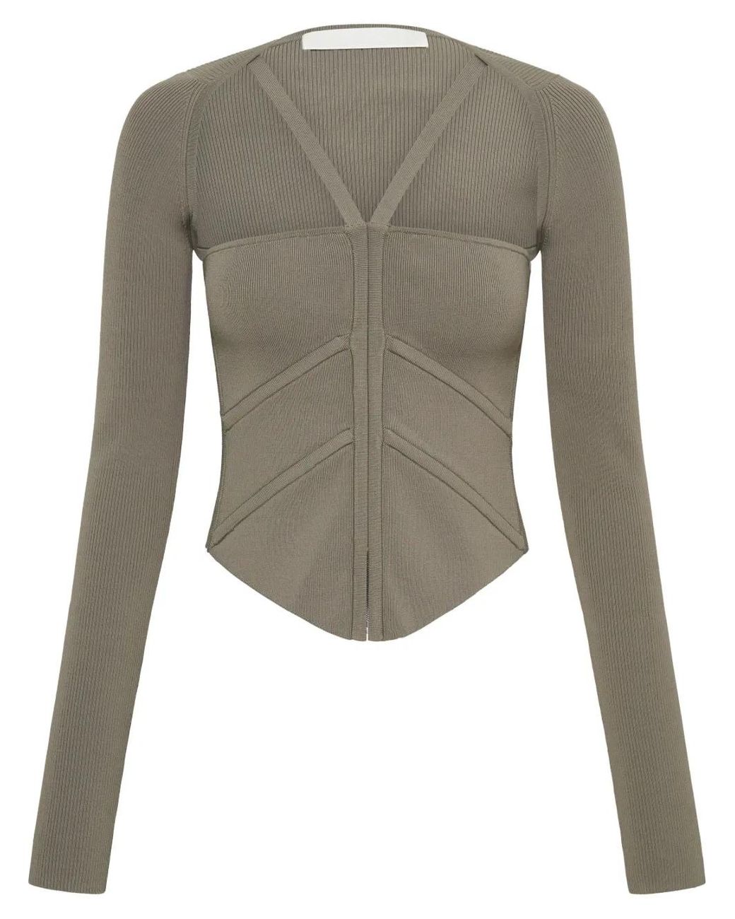 Dion Lee Gray Square-Neck Corset-Style Top