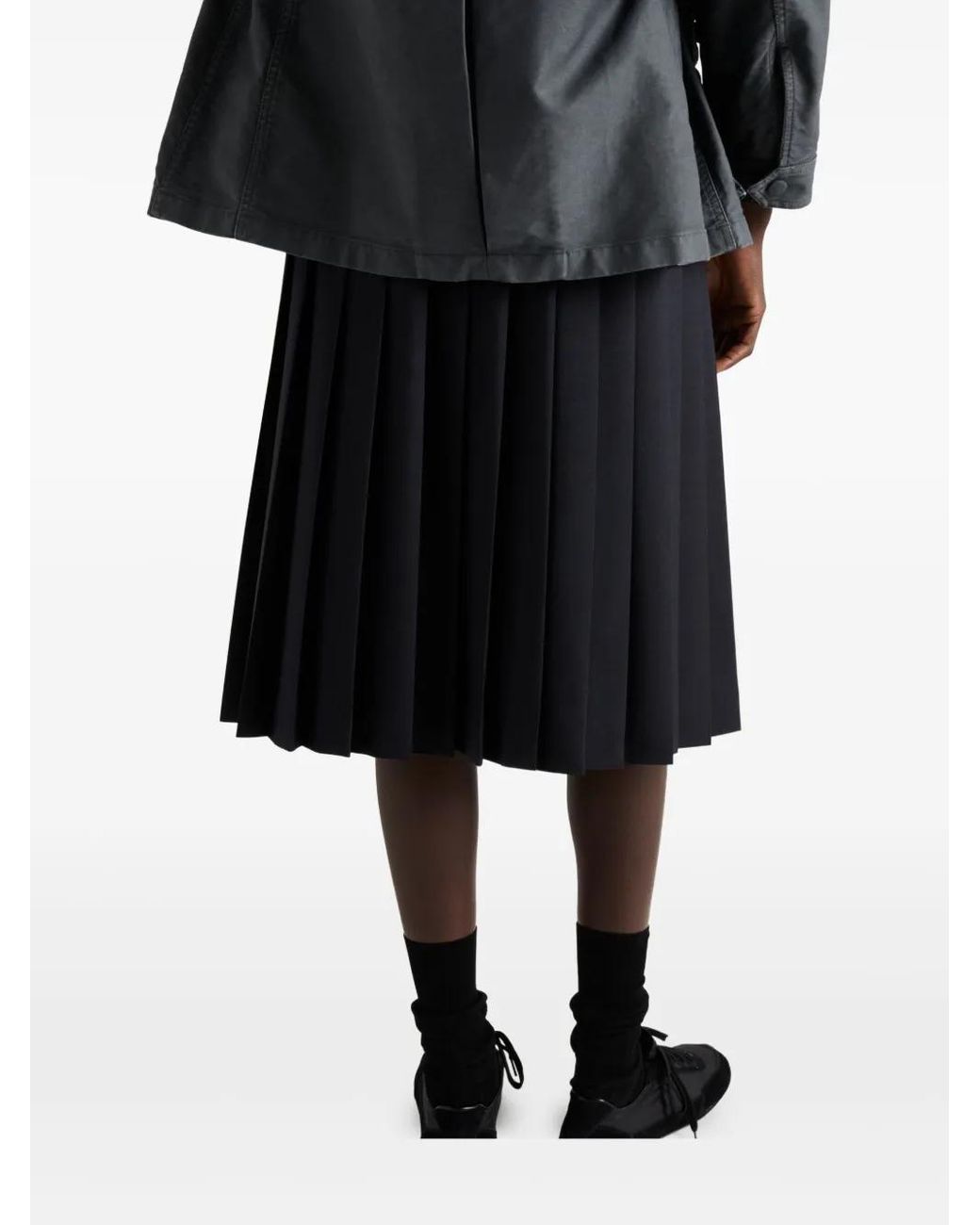 Prada Midi-Plooirok in het Black
